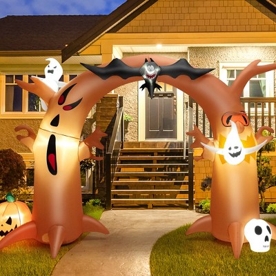 Costway 8 Ft Tall Halloween Inflatable Dead Tree Archway Decor W/ Bat Ghosts & Led Lights : Target